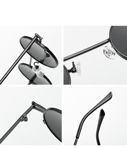 Men's Polarized Oval 'Serendipity' Metal Sunglasses