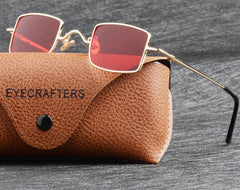 Men's Vintage Polarized Rectangular 'Sassy Girl' Metal Sunglasses