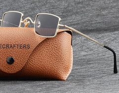 Men's Vintage Polarized Rectangular 'Sassy Girl' Metal Sunglasses