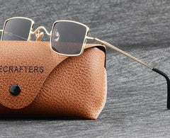 Men's Vintage Polarized Rectangular 'Sassy Girl' Metal Sunglasses