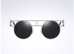 Unisex Steampunk Oval 'Around the World' Metal Sunglasses