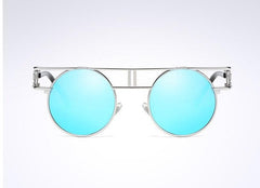 Unisex Steampunk Oval 'Around the World' Metal Sunglasses