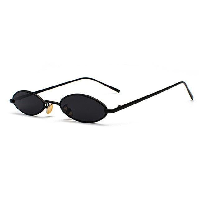 Vintage MINI Small Size 1996 Neo Standard Oval Frame Sunglasses - Blac