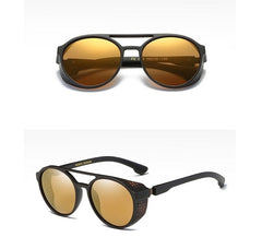 Men's Polarized Round 'Double Snake' Plastic Sunglasses