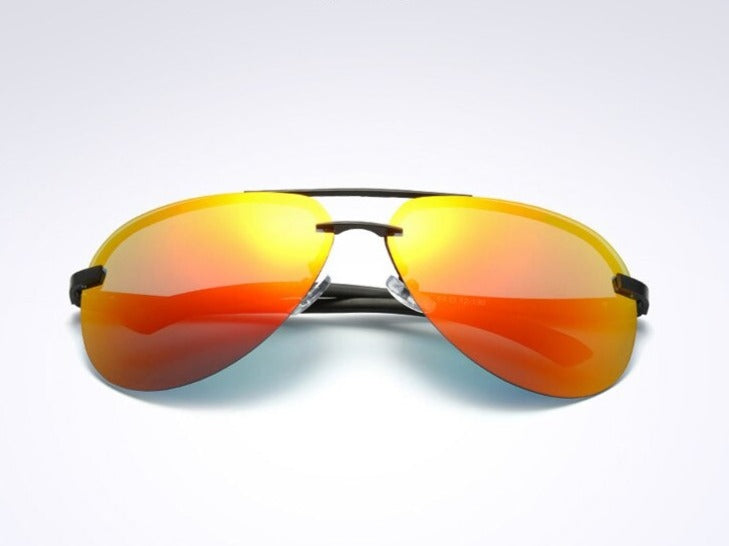 Men's Rimless Aviator 'Danger Zone' Metal Sunglasses