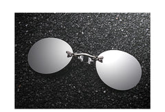 Men's Morpheus' Round Rimless Clip On The Matrix ' Metal Sunglasses