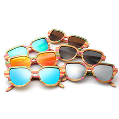 Unisex Polarized Cat Eye 'Africa' Wooden Bamboo Sunglasses