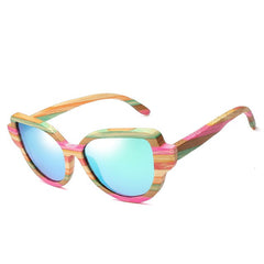 Unisex Polarized Cat Eye 'Africa' Wooden Bamboo Sunglasses