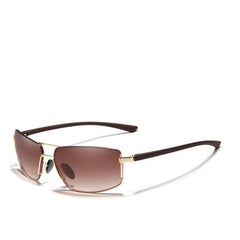 Men's Polarized Rectangular '911 Turbo' Metal  Sunglasses