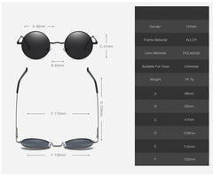 Men's Oval Polarized 'JL' Metal Sunglasses