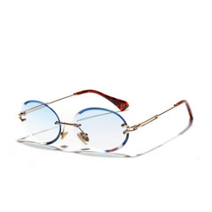 Women's Rimless Oval 'Elite Fair' Metal Sunglasses