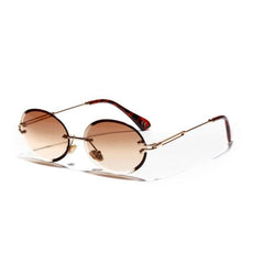 Women's Rimless Oval 'Elite Fair' Metal Sunglasses