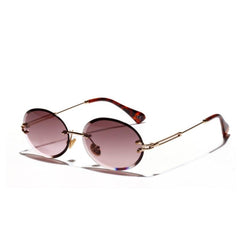 Women's Rimless Oval 'Elite Fair' Metal Sunglasses