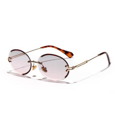 Women's Rimless Oval 'Elite Fair' Metal Sunglasses