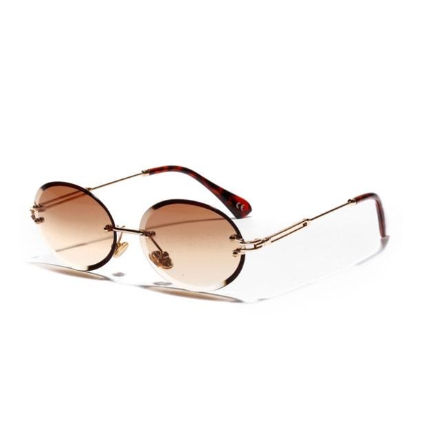 Women's Rimless Oval 'Elite Fair' Metal Sunglasses