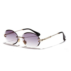 Women's Rimless Oval 'Elite Fair' Metal Sunglasses