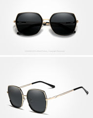 Women's Polarized Square 'New Regime' Metal Sunglasses