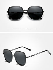 Women's Polarized Square 'New Regime' Metal Sunglasses