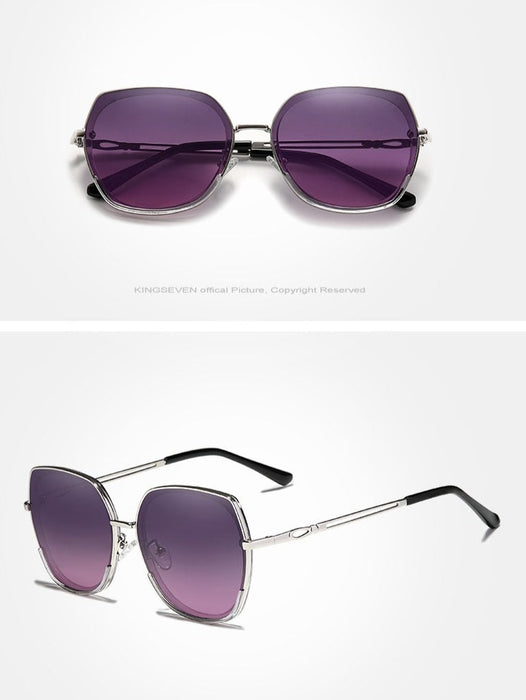 Women's Polarized Square 'New Regime' Metal Sunglasses