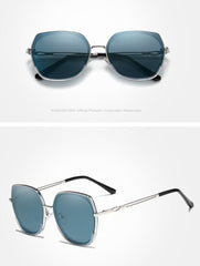 Women's Polarized Square 'New Regime' Metal Sunglasses