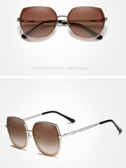 Women's Polarized Square 'New Regime' Metal Sunglasses