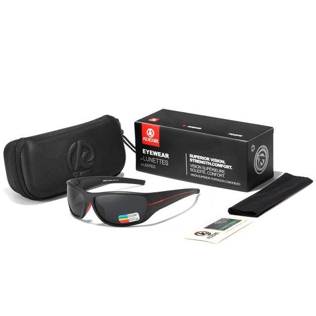 Men's Polarized Rectangular Sports 'Ultra Mega Volt' Plastic Sunglasses