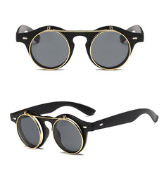 Unisex Oval Steampunk 'Mirror Mirror' Metal Sunglasses