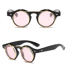 Unisex Oval Steampunk 'Mirror Mirror' Metal Sunglasses