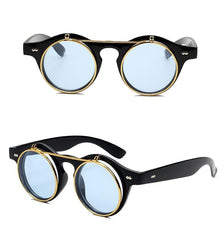 Unisex Oval Steampunk 'Mirror Mirror' Metal Sunglasses