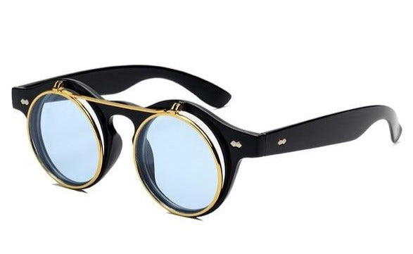 Unisex Oval Steampunk 'Mirror Mirror' Metal Sunglasses