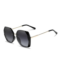 Women's Polarized Large Square 'Provence' Metal Sunglasses