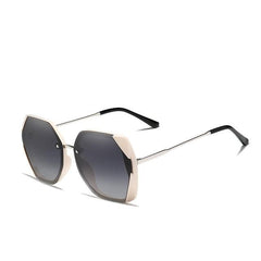 Women's Polarized Large Square 'Provence' Metal Sunglasses