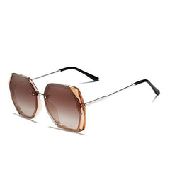 Women's Polarized Large Square 'Provence' Metal Sunglasses