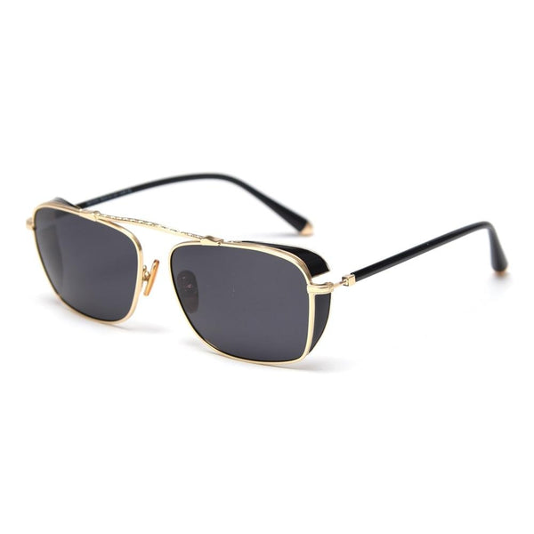 Men's Polarized Square Side Shields 'Rider' Metal Sunglasses