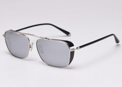 Men's Polarized Side Shields 'Rider' Metal Sunglasses