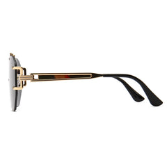 Men's Oversized Rimless Aviator 'Emcy Hammer' Metal Sunglasses