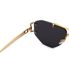 Men's Oversized Rimless Aviator 'Emcy Hammer' Metal Sunglasses