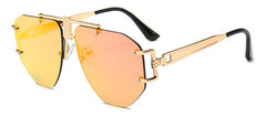 Men's Oversized Rimless Aviator 'Emcy Hammer' Metal Sunglasses