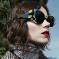 Women's Modern Round 'Ursula' Plastic Sunglasses