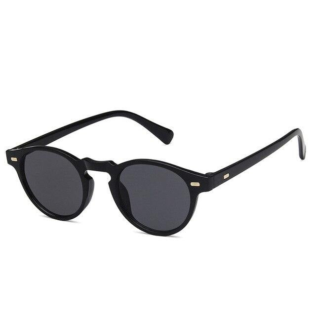 Unisex Retro Oval 'Groove' Plastic Sunglasses
