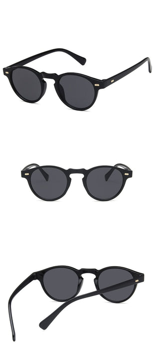 Unisex Retro Oval 'Groove' Plastic Sunglasses