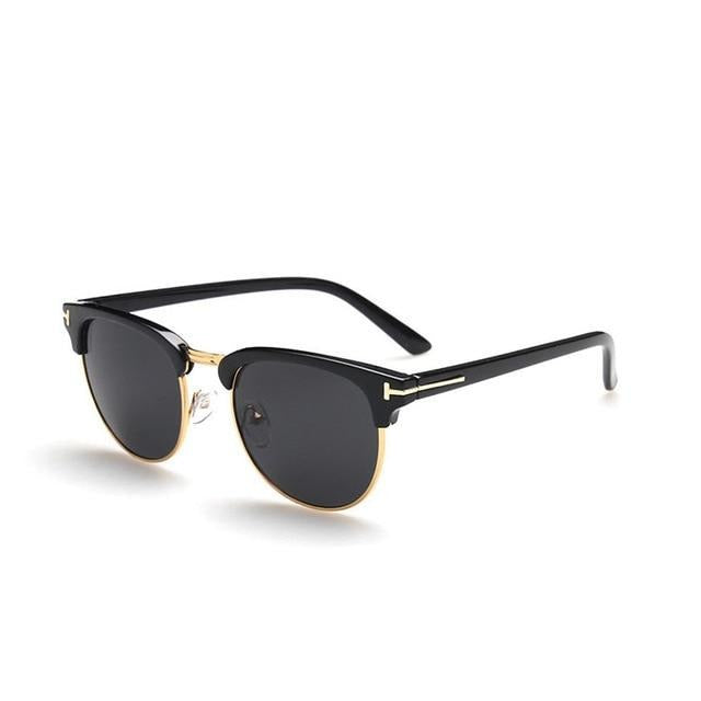 Men's Oversized Oval '007' Plastic Sunglasses