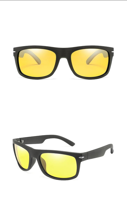 Men's Polarized Rectangular 'Grand Tour' Plastic Sunglasses
