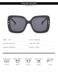 Women's Oversized Square 'Hilton' Pastic Sunglasses