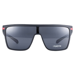 Men's Oversized Polarized Rectangle 'Cristiano' Plastic and Titanium Sunglasses