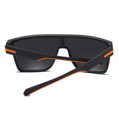 Men's Oversized Polarized Rectangle 'Cristiano' Plastic and Titanium Sunglasses