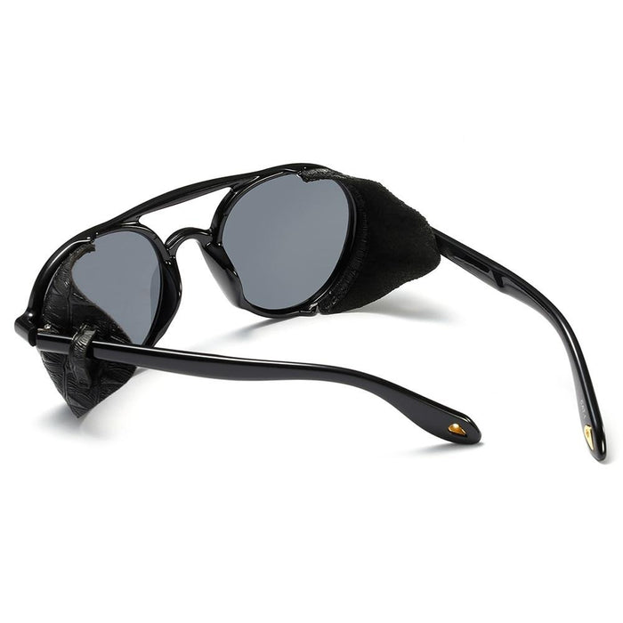 Unisex Round Side Flaps 'Mr. Cowboy' Plastic and Titanium Sunglasses