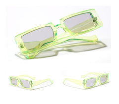 Women's Rectangular 'Editor in Chief' Plastic Sunglasses