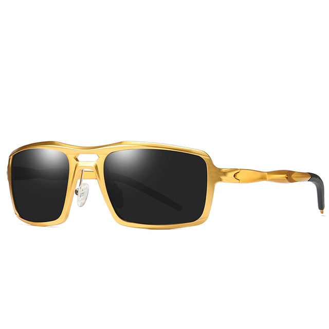 Men's Rectangular 'Tiburon' Poly Carbonate Polarized Sunglasses