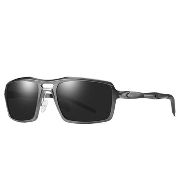 Men's Rectangular 'Tiburon' Poly Carbonate Polarized Sunglasses